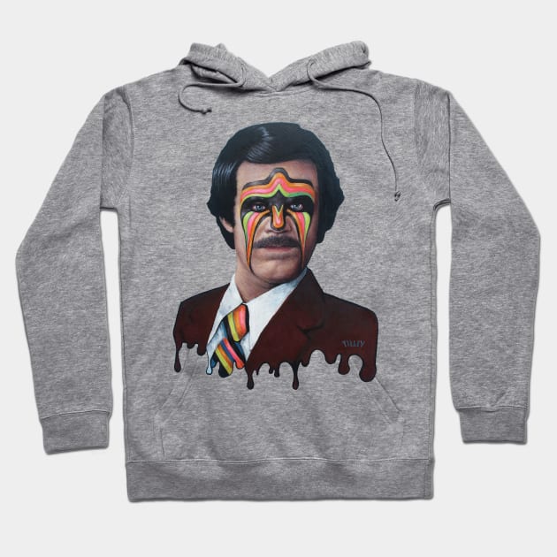 Ultimate Anchor | Ultimate Warrior x Ron Burgundy Mashup | Anchorman X War Paint | Original painting by Tyler Tilley | Bent Memories Hoodie by Tiger Picasso